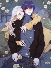 漫画作品青岚纪年封面示意，蓝图风格线条稿